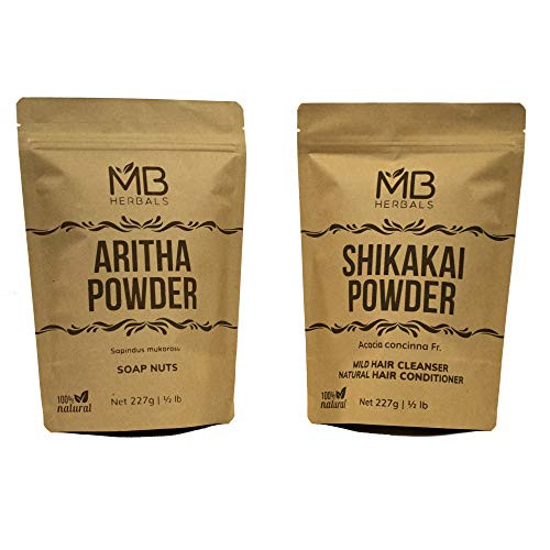 Combo Bundle Offer  MB Herbals Shikakai Powder 8oz   MB Herbals Aritha Powder 8oz  Hair Care  Natural Hair Wash   Conditioner