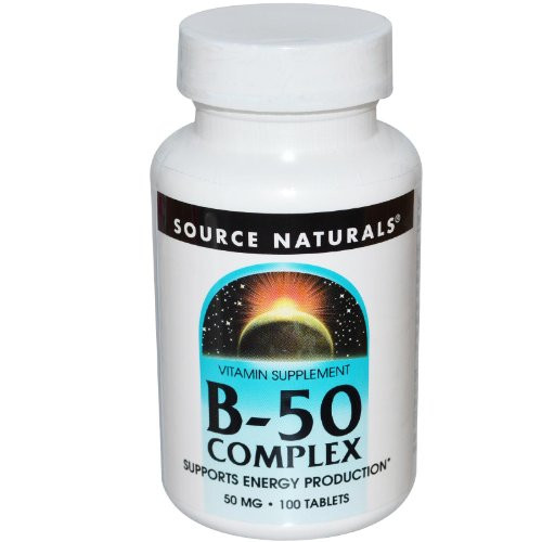 Vitamin B-50 Complex Yeast Free 50mg Source Naturals Inc_ 100 Tabs