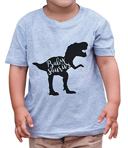 7 ate 9 Apparel Kids Babysaurus Dinosaur Grey T-Shirt 2T