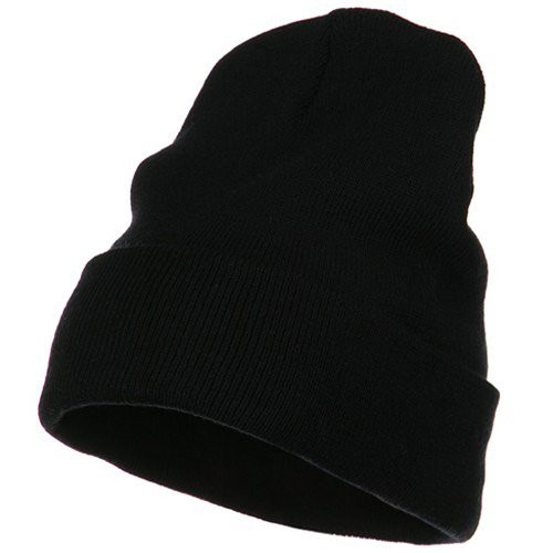 e4Hats_com Big Size Acrylic Long Beanies-Black OSFM
