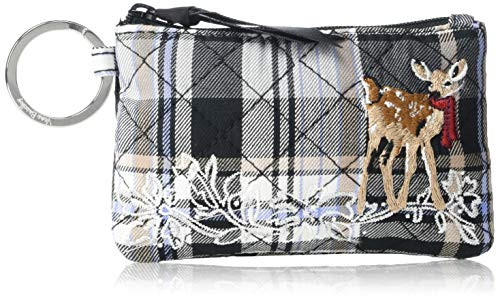 Vera Bradley Signature Cotton Zip ID Case Wallet Cozy Plaid Neutral