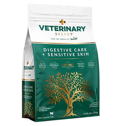 Veterinary Select Digestive Care  Sensitive Skin Dry Cat Food 4 Pounds Made in The USA