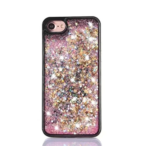 iPhone 6 Case, iPhone 6S Case, iPhone 7 Case, iPhone 7 Liquid Case, Haranges Waterfall Glitter Shining Liquid Protective Sparkle Bling Flowing Case for iPhone 6/6S, iPhone 7(iPhone 6/6S,Gold)