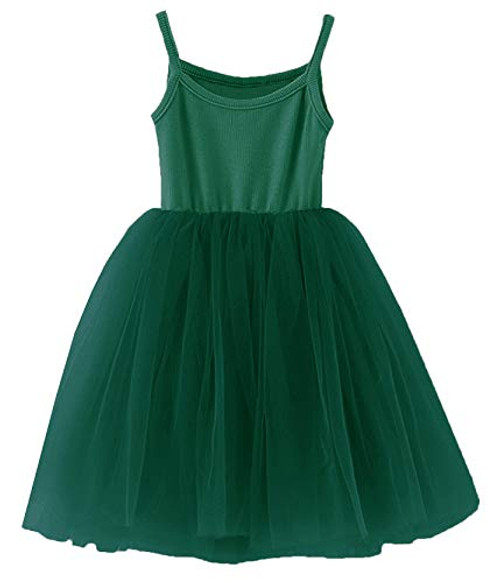 BTGIXSF Baby Girls Tutu Dress Toddler Sleeveless Dresses Infant Tulle Sundress 580 Dark Green 7T