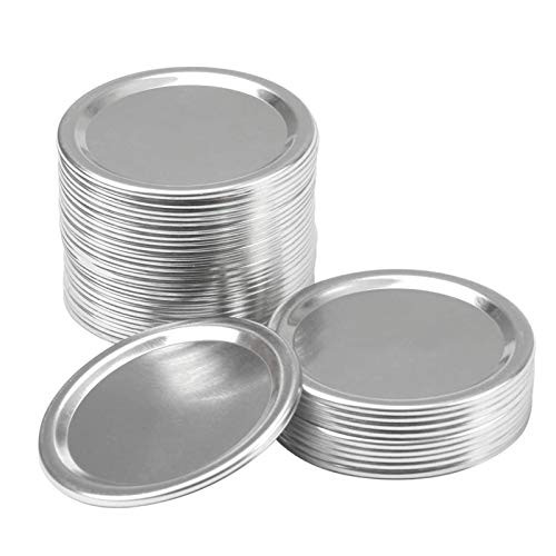 Ball Jars Wide Mouth Lids 24pcs Regular Mouth Canning Lids Bands Split-Type Leak Proof for Mason Jar Canning Lids with Sealing Rings Split-type Lids Leak Proof Secure Canning Jar Caps