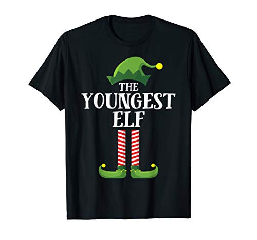 Youngest Elf Matching Family Group Christmas Party Pajama T-Shirt