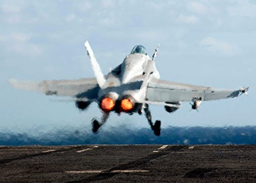 Posterazzi Poster Print Collection an Fa-18C Hornet Launches from the Flight Deck of Uss Enterprise Stocktrek Images 17 x 11 Multicolored