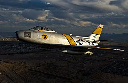 Posterazzi Poster Print Collection an F-86F Sabre in Flight Near Glendale California Scott GermainStocktrek Images 17 x 11 Multicolored