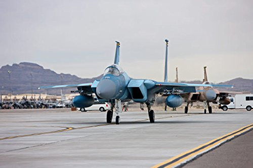 Posterazzi Poster Print Collection F-15C Eagles Taxi to the Runway At Nellis Air Force Base Nevada Terry MooreStocktrek Images 17 x 11 Multicolored