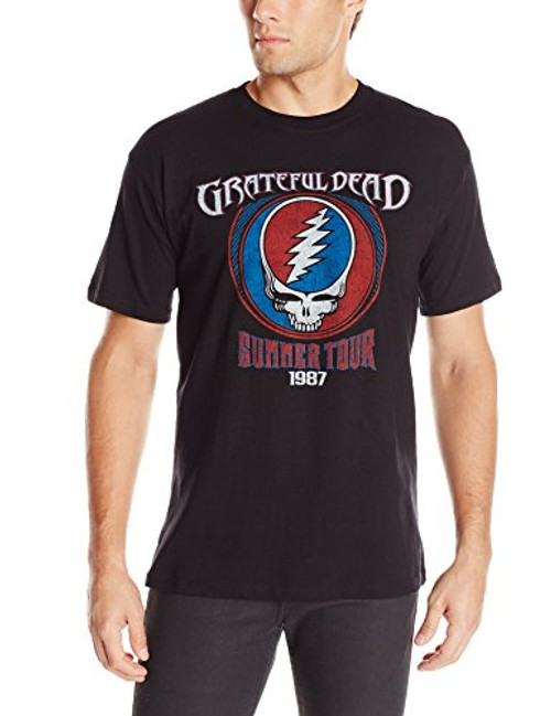 Liquid Blue Mens Grateful Dead-Summer 87 T-Shirt Black X-Large