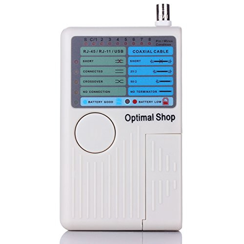 Optimal Shop 4 in 1 Network Cable Tester RJ45/RJ11/USB/BNC LAN Cable Cat5 Cat6 Wire Tester