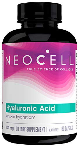 NeoCell Hyaluronic Acid Daily Hydration for Skin Hydration   Suppleness Gluten Free   Non-GMO 60 Capsules Package May Vary