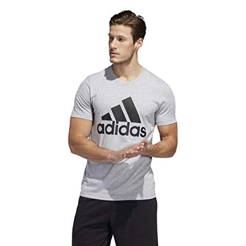 adidas mens Basic Badge of Sport Tee Medium Gray Heather X-Large