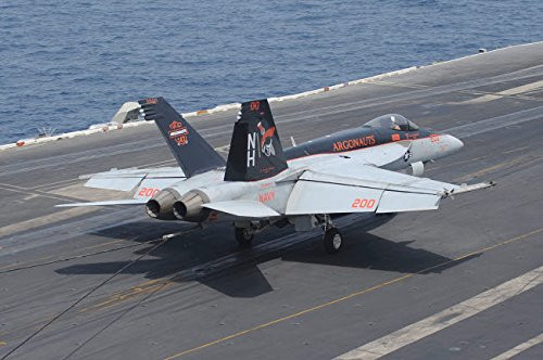 Posterazzi Poster Print Collection an Fa-18E Super Hornet Lands on the Flight Deck of Uss Nimitz Stocktrek Images 17 x 11 Multicolored