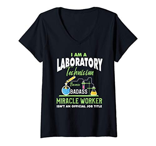 Womens Funny Lab Tech Shirt Humor Quote Laboratory Technician Gift V-Neck T-Shirt