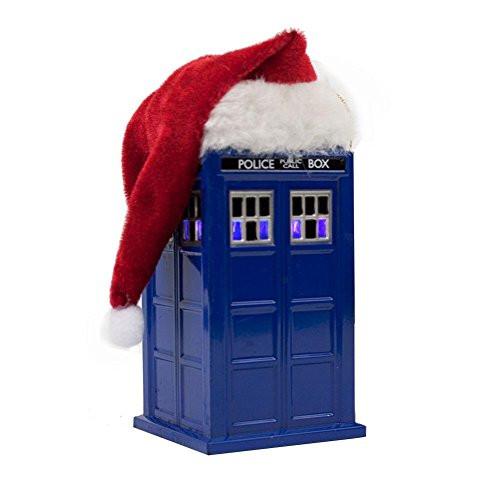 Kurt Adler 4_5-Inch Doctor Who TARDIS with LED Light and Santa Hat