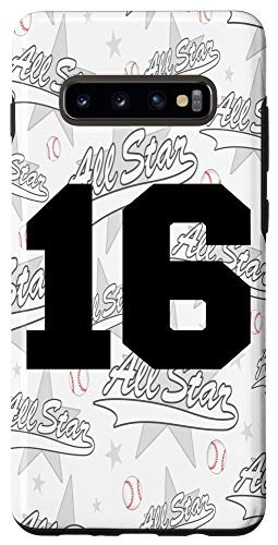 Galaxy S10 Baseball Case Number 16 Sixteen Gift Case