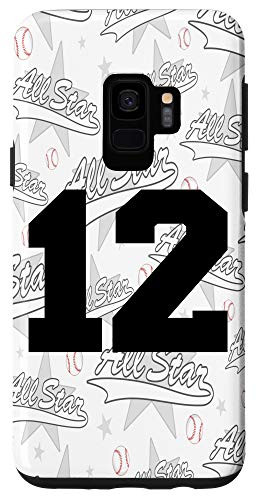 Galaxy S9 Baseball Case Number 12 Twelve Gift Case