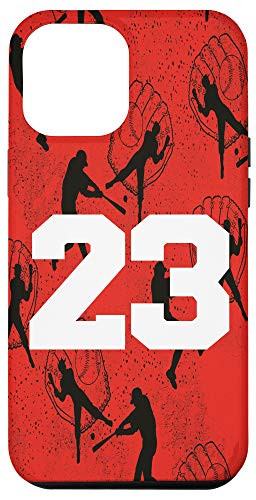 iPhone 12 Pro Max Baseball Case White Number 23 Twenty Three Case