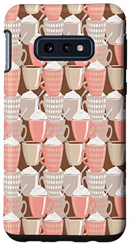 Galaxy S10e Coffee Decor Coral Pink Cups Case