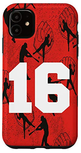 iPhone 11 Baseball Case White Number 16 Sixteen Case