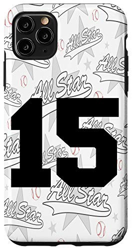 iPhone 11 Pro Max Baseball Case Number 15 Fifteen Gift Case