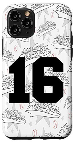 iPhone 11 Pro Baseball Case Number 16 Sixteen Gift Case
