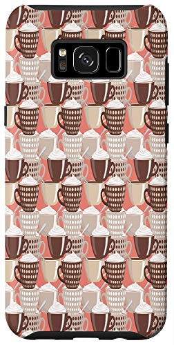 Galaxy S8 Coffee Decor Pink and Brown Cup Pattern Case