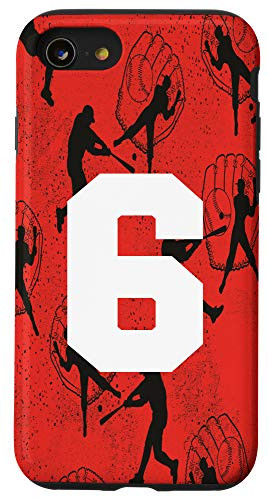 iPhone SE 2020  7  8 Baseball Case White Number 6 Six Case