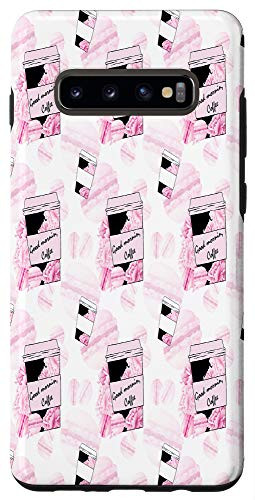Galaxy S10 Pink Coffee Cups Good Morning Case