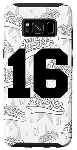 Galaxy S8 Baseball Case Number 16 Sixteen Gift Case