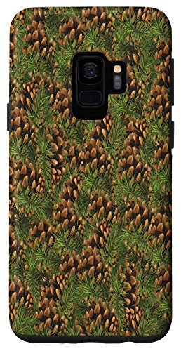 Galaxy S9 Camping Decor Print Vintage Net Outdoors Pine Cones Trees Case