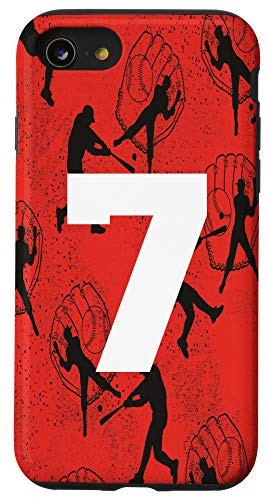 iPhone SE 2020  7  8 Baseball Case White Number 7 Seven Case
