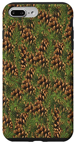 iPhone 7 Plus8 Plus Camping Decor Print Vintage Net Outdoors Pine Cones Trees Case