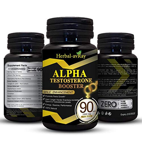 Alpha Male Enlargment Pills for Men Natural Testosterone Booster for Men Stamina Fuel for Men Male Enhancment Pills for Men Increase Size Strength Stamina Energy-90 Capsules Performance Booster