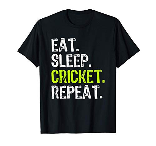 Eat Sleep Cricket Repeat Funny Player Lover Fan Gift T-Shirt Eat Sleep Cricket Repeat Funny Player Lover Fan Gift T-Shirt