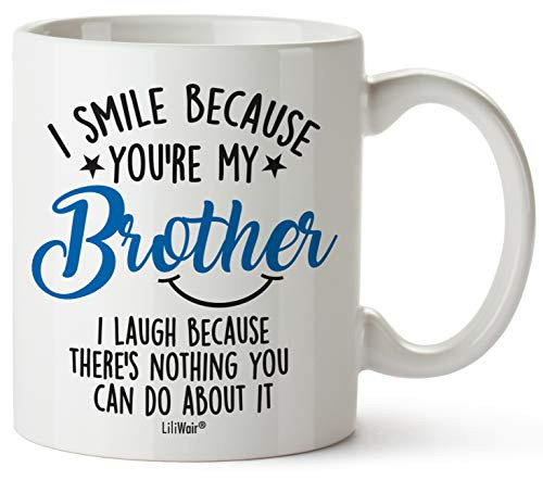 Fathers Day Presents For Brother_ Brother Present From Brother_ Big Brothers Presents From Brother_ Little Brother Birthday_ Funny Coffee Mug Cup Ideas_ Happy Funny Mugs From Brother and Sister