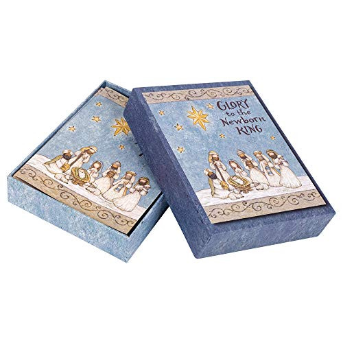 Glory to Newborn King Nativity 5 x 7 Inch Box Set of 18 Christmas Greeting Cards