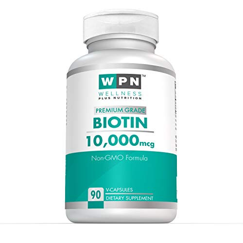 WPN Supplements Biotin 10000 mcg  Supports Healthy Hair Skin   Nails  Premium Grade  Non GMO Formula  90 V-Capsules