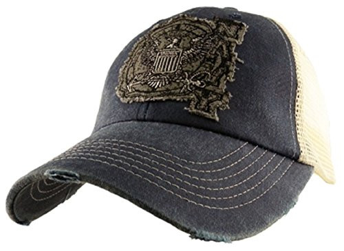 U_S_ Navy University Vintage Mesh Baseball Cap Navy Blue