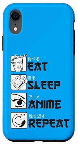 iPhone XR Eat Sleep Anime Repeat Japanese Letters for Anime Lover Case