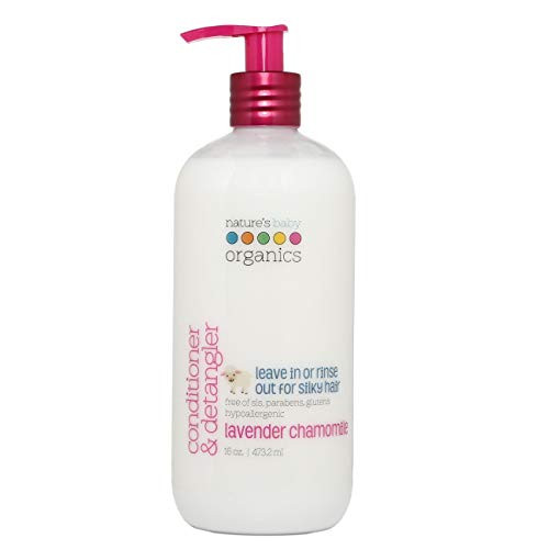 Natures Baby Organics Baby Conditioner and Detangler Moisturizing Tear Free Hair Conditioner for Kids Organic Ingredients Sulfate and Paraben Free Lavender Chamomile 16 oz