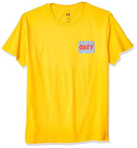 Obey Mens Static Premium SS TEE Gold Medium