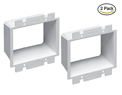 iMBAPrice BE2-2 (2-Gang) Electrical Power Outlet Box Extender - White, 2-Pack (Made in USA) iMBAPrice BE2-2 (2-Gang) Electrical Power Outlet Box Extender - White, 2-Pack (Made in USA)