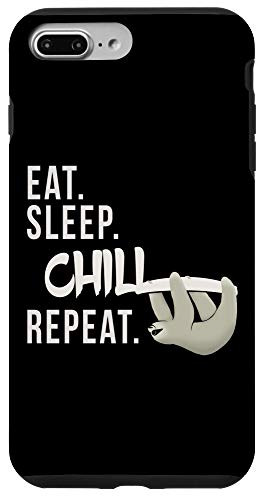 iPhone 7 Plus8 Plus Eat Sleep Chill Repeat Chilling Sloth Silhouette Case