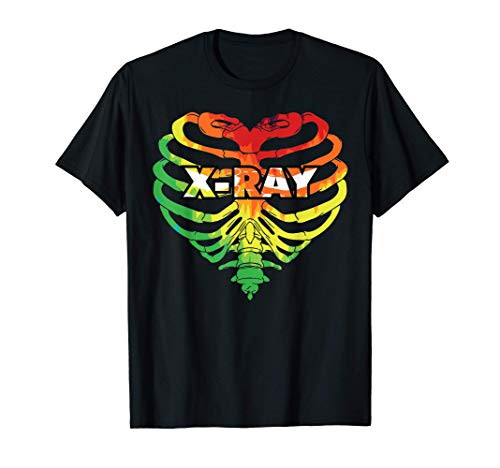 X-Ray Tech Tie Dye Rainbow Radiology Heart Ribs Halloween T-Shirt