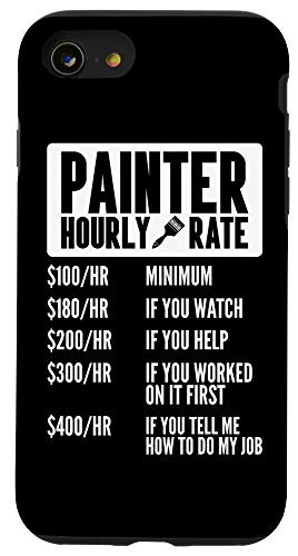 iPhone SE 2020  7  8 Painter Hourly Rate Labor Funny Construction Worker Men Case