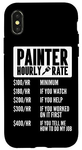 iPhone XXS Painter Hourly Rate Labor Funny Construction Worker Men Case