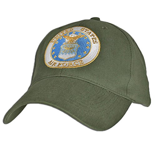 U_S_ Air Force Insignia Hat - USAF OD Green Baseball Cap 6556