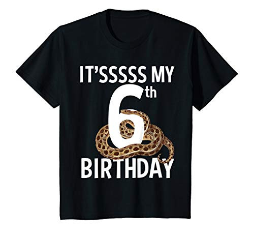 Kids 6 Year Old Snake Birthday Party Boa Python Reptile 6th Gift T-Shirt